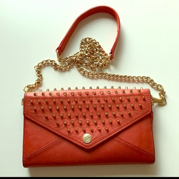 Rebecca Minkoff Handbags - REBECCA MINKOFF- Red Leather studded purse